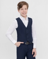 Жилет классический с V-образным вырезом синий Button Blue, школьная форма для мальчиков  фото, kupilegko.ru